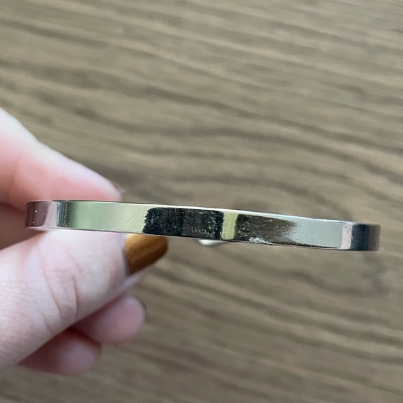 Kinsey Armelle Thin Silver Cuff Bangle with Hook Closure - Picture 5 of 5